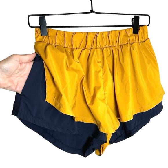 Free People Movement Women’s Hardio Cardio Running Shorts Blue/Yellow Size M - Picture 4 of 5